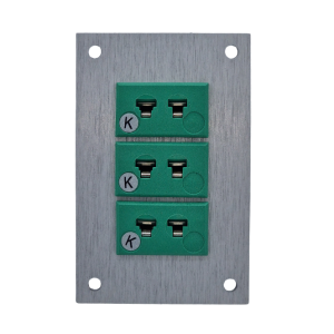 Thermocouple Connector Aluminium Panel with Type K IEC Miniature Sockets - 3 Way