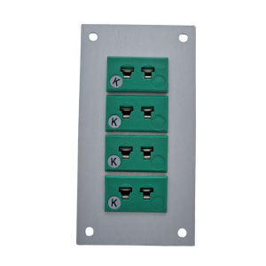 Thermocouple Connector Aluminium Panel with Type K IEC Miniature Sockets - 4 Way