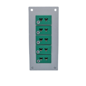 Thermocouple Connector Aluminium Panel with Type K IEC Miniature Sockets - 5 Way