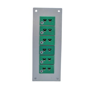 Thermocouple Connector Aluminium Panel with Type K IEC Miniature Sockets - 6 Way