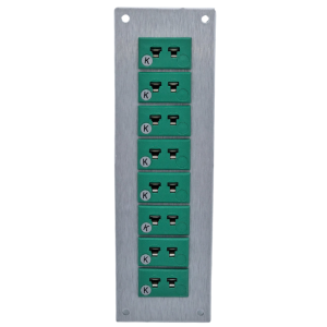 Thermocouple Connector Aluminium Panel with Type K IEC Miniature Sockets - 8 Way