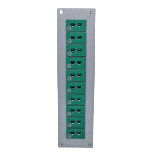 Thermocouple Connector Aluminium Panel with Type K IEC Miniature Sockets - 10 Way