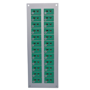 Thermocouple Connector Aluminium Panel with Type K IEC Miniature Sockets - 20 Way