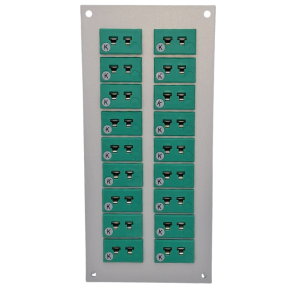 Thermocouple Connector Aluminium Panel with Type K IEC Miniature Sockets - 24 Way