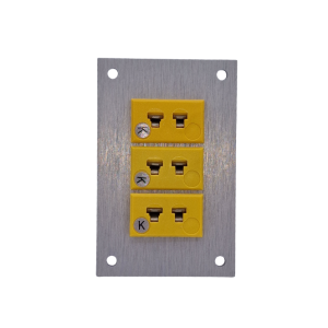 Thermocouple Connector Aluminium Panel with Type K ANSI Miniature Sockets - 3 Way