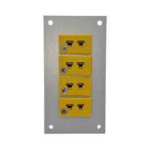 Thermocouple Connector Aluminium Panel with Type K ANSI Miniature Sockets - 4 Way