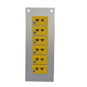 Thermocouple Connector Aluminium Panel with Type K ANSI Miniature Sockets - 6 Way