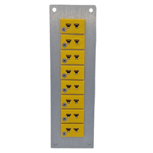 Thermocouple Connector Aluminium Panel with Type K ANSI Miniature Sockets - 8 Way
