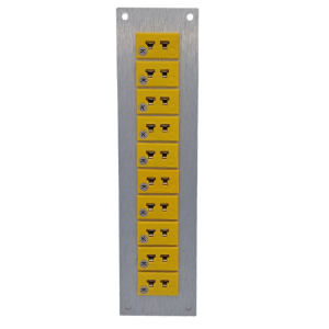 Thermocouple Connector Aluminium Panel with Type K ANSI Miniature Sockets- 10 Way
