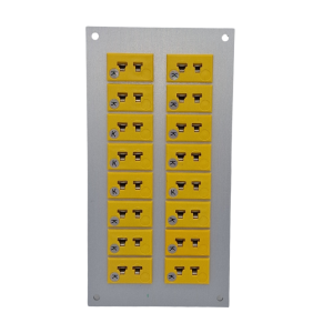 Thermocouple Connector Aluminium Panel with Type K ANSI Miniature Sockets - 16 Way
