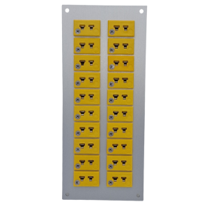 Thermocouple Connector Aluminium Panel with Type K ANSI Miniature Sockets - 20 Way