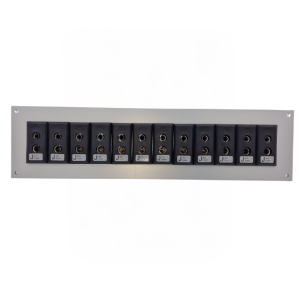Thermocouple Connector Aluminium Panel with Type J ANSI Standard Sockets - 12 Way