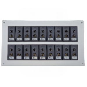 Thermocouple Connector Aluminium Panel with Type J ANSI Standard Sockets - 18 Way