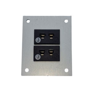 Thermocouple Connector Aluminium Panel with Type J IEC Miniature Sockets - 2 Way