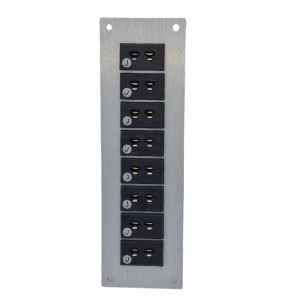 Thermocouple Connector Aluminium Panel with Type J IEC Miniature Sockets - 8 Way