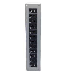 Thermocouple Connector Aluminium Panel with Type J IEC Miniature Sockets - 12 Way