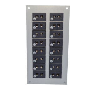 Thermocouple Connector Aluminium Panel with Type J IEC Miniature Sockets - 16 Way