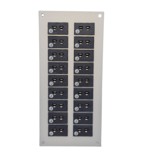 Thermocouple Connector Aluminium Panel with Type J IEC Miniature Sockets - 18 Way
