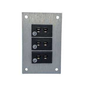 Thermocouple Connector Aluminium Panel with Type J ANSI Miniature Sockets - 3 Way