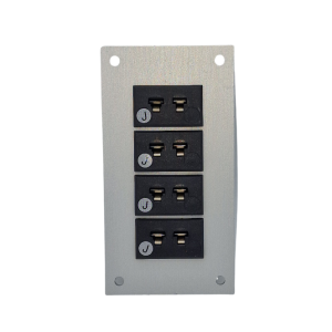 Thermocouple Connector Aluminium Panel with Type J ANSI Miniature Sockets - 4 Way