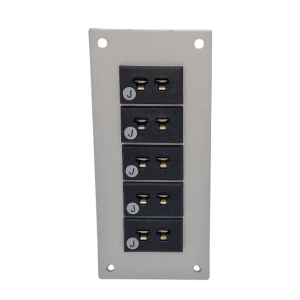 Thermocouple Connector Aluminium Panel with Type J ANSI Miniature Sockets - 5 Way