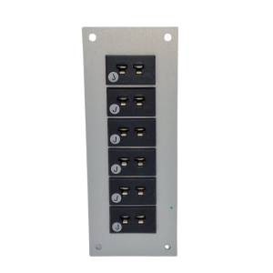 Thermocouple Connector Aluminium Panel with Type J ANSI Miniature Sockets - 6 Way