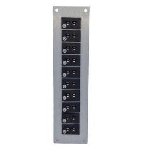 Thermocouple Connector Aluminium Panel with Type J ANSI Miniature Sockets- 10 Way