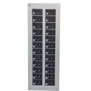 Thermocouple Connector Aluminium Panel with Type J ANSI Miniature Sockets - 24 Way