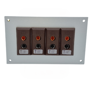 Thermocouple Connector Aluminium Panel with Type T IEC Standard Sockets - 4 Way