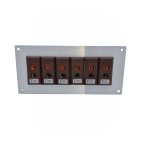 Thermocouple Connector Aluminium Panel with Type T IEC Standard Sockets - 6 Way