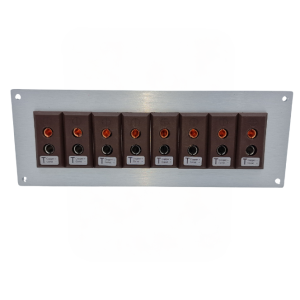 Thermocouple Connector Aluminium Panel with Type T IEC Standard Sockets - 8 Way