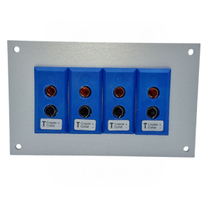 Thermocouple Connector Aluminium Panel with Type T ANSI Standard Sockets - 4 Way