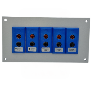 Thermocouple Connector Aluminium Panel with Type T ANSI Standard Sockets - 5 Way