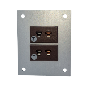 Thermocouple Connector Aluminium Panel with Type T IEC Miniature Sockets - 2 Way