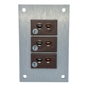 Thermocouple Connector Aluminium Panel with Type T IEC Miniature Sockets - 3 Way
