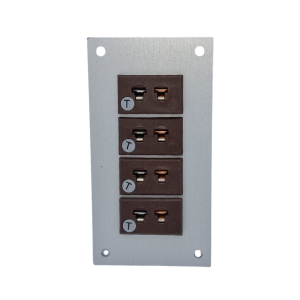 Thermocouple Connector Aluminium Panel with Type T IEC Miniature Sockets - 4 Way
