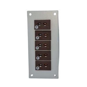 Thermocouple Connector Aluminium Panel with Type T IEC Miniature Sockets - 5 Way