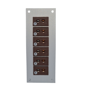 Thermocouple Connector Aluminium Panel with Type T IEC Miniature Sockets - 6 Way
