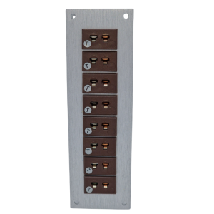 Thermocouple Connector Aluminium Panel with Type T IEC Miniature Sockets - 8 Way