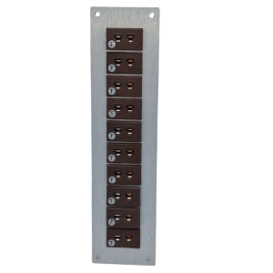 Thermocouple Connector Aluminium Panel with Type T IEC Miniature Sockets - 10 Way