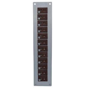 Thermocouple Connector Aluminium Panel with Type T IEC Miniature Sockets - 12 Way