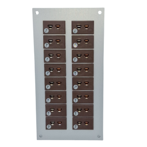 Thermocouple Connector Aluminium Panel with Type T IEC Miniature Sockets - 16 Way