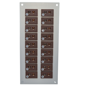 Thermocouple Connector Aluminium Panel with Type T IEC Miniature Sockets - 18 Way