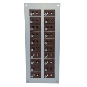 Thermocouple Connector Aluminium Panel with Type T IEC Miniature Sockets - 20 Way