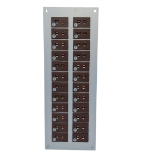 Thermocouple Connector Aluminium Panel with Type T IEC Miniature Sockets - 24 Way