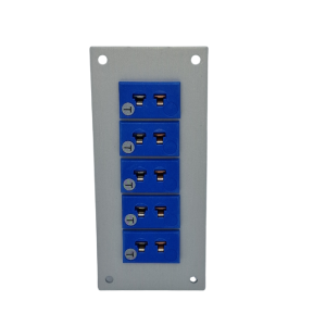 Thermocouple Connector Aluminium Panel with Type T ANSI Miniature Sockets - 5 Way