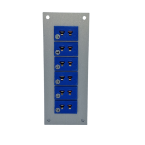 Thermocouple Connector Aluminium Panel with Type T ANSI Miniature Sockets - 6 Way