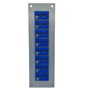 Thermocouple Connector Aluminium Panel with Type T ANSI Miniature Sockets - 8 Way