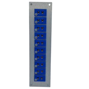 Thermocouple Connector Aluminium Panel with Type T ANSI Miniature Sockets- 10 Way