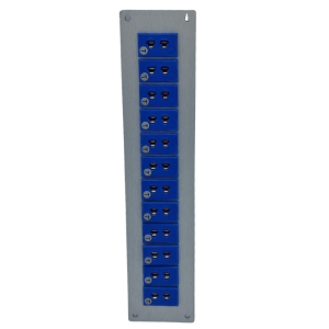 Thermocouple Connector Aluminium Panel with Type T ANSI Miniature Sockets - 12 Way
